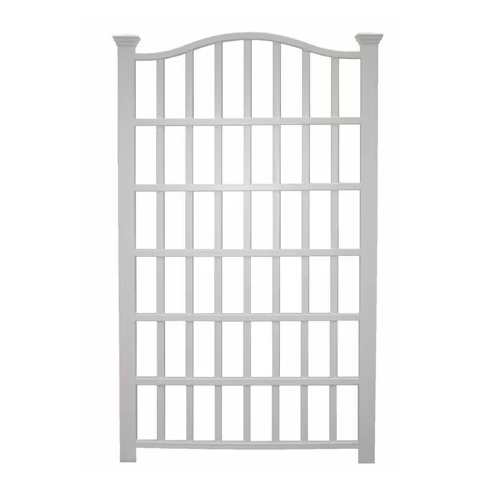 Large 8-Ft x 4.5-Ft Outdoor White Vinyl Garden Trellis Privacy Screen