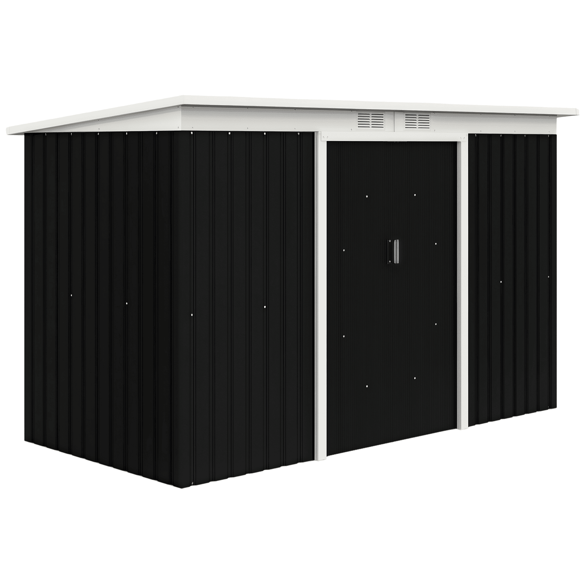 9' x 4.5' x 5.5' Outdoor Rust-Resistant Metal Garden, Vented Storage Shed with Spacious Layout & Durable Construction for Garden, Gray