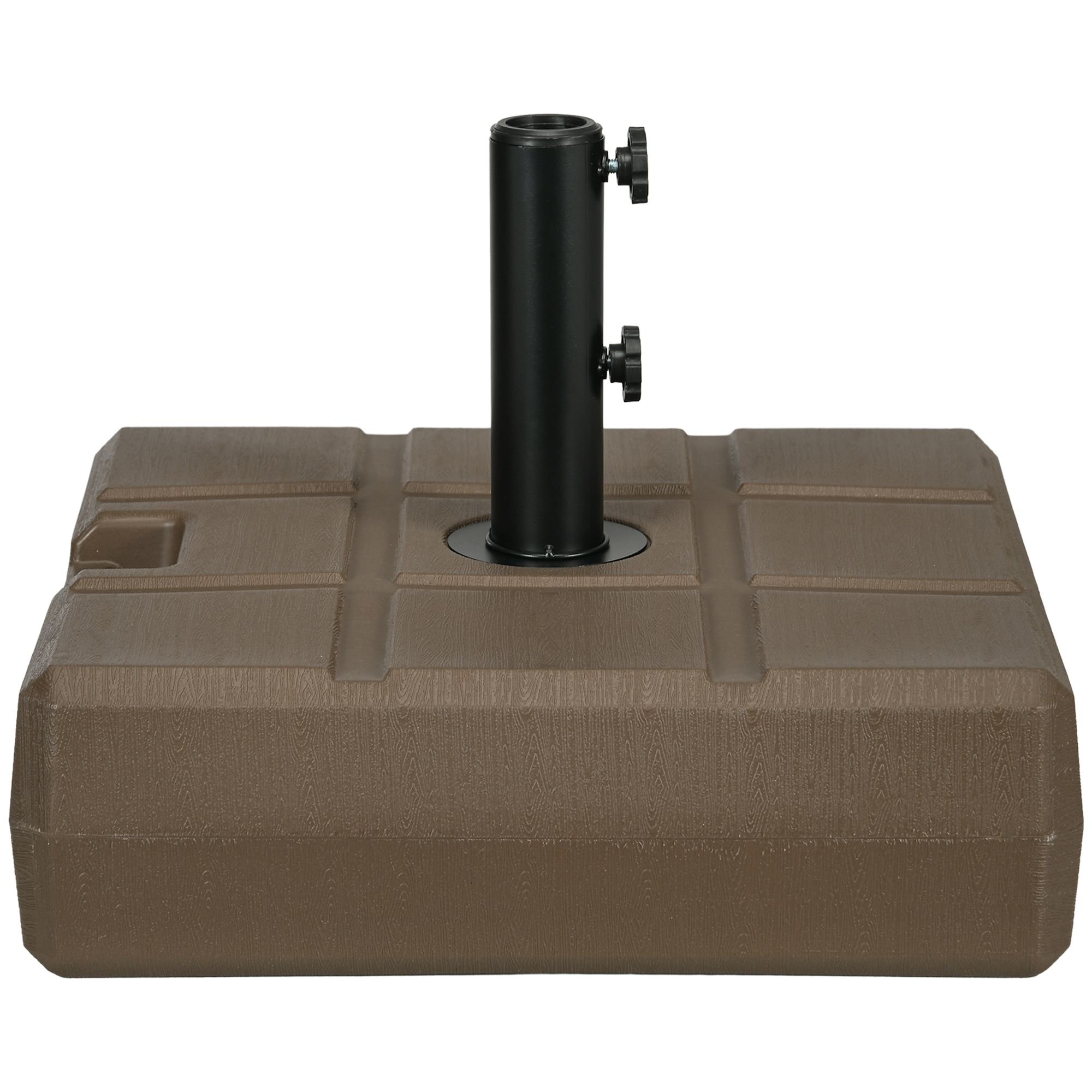 Outsunny Durable Umbrella Stand for 1.2", 1.5", 2'' Poles Fillable Umbrella Base in Brown for Stable Support