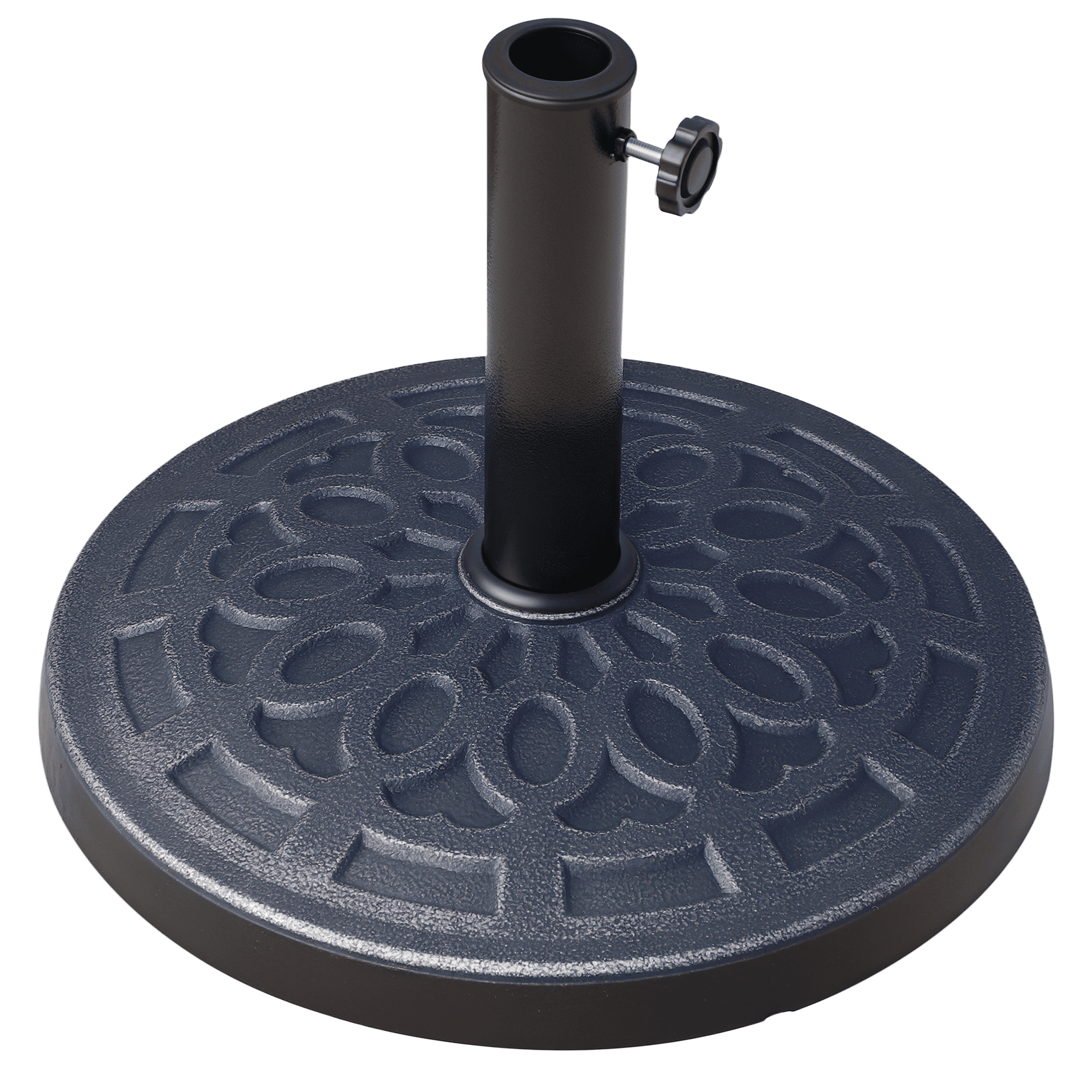Outsunny Outdoor Umbrella Stand Base 17" 27 lbs, Round, Decorative Pattern, for Φ1.5", Φ1.89" Pole - Bronze
