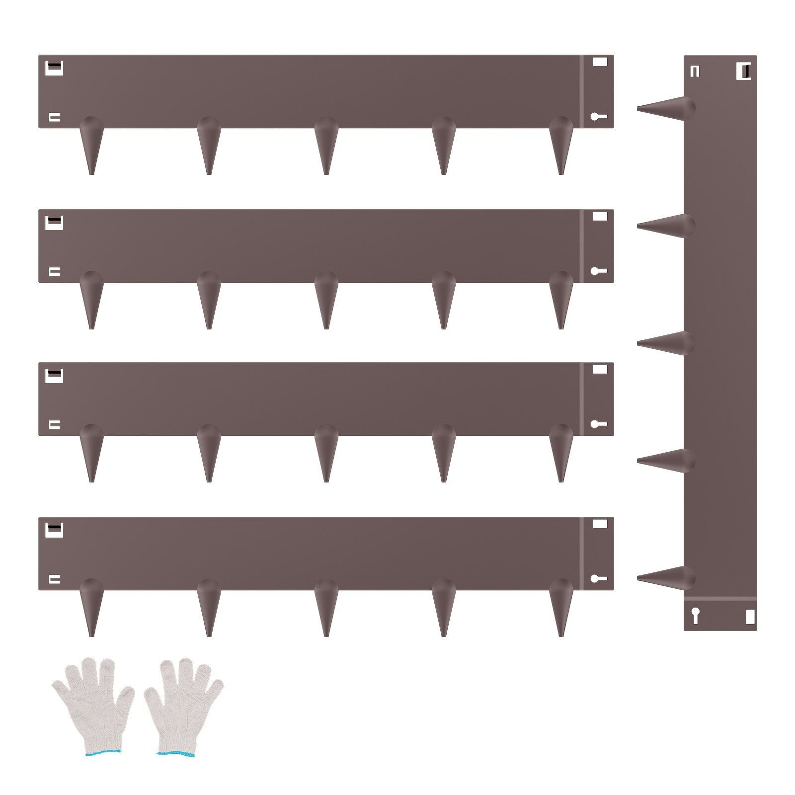 Steel Landscape Edging 5 Packs 39 x 5in Rust-Resistant Edging Border Brown