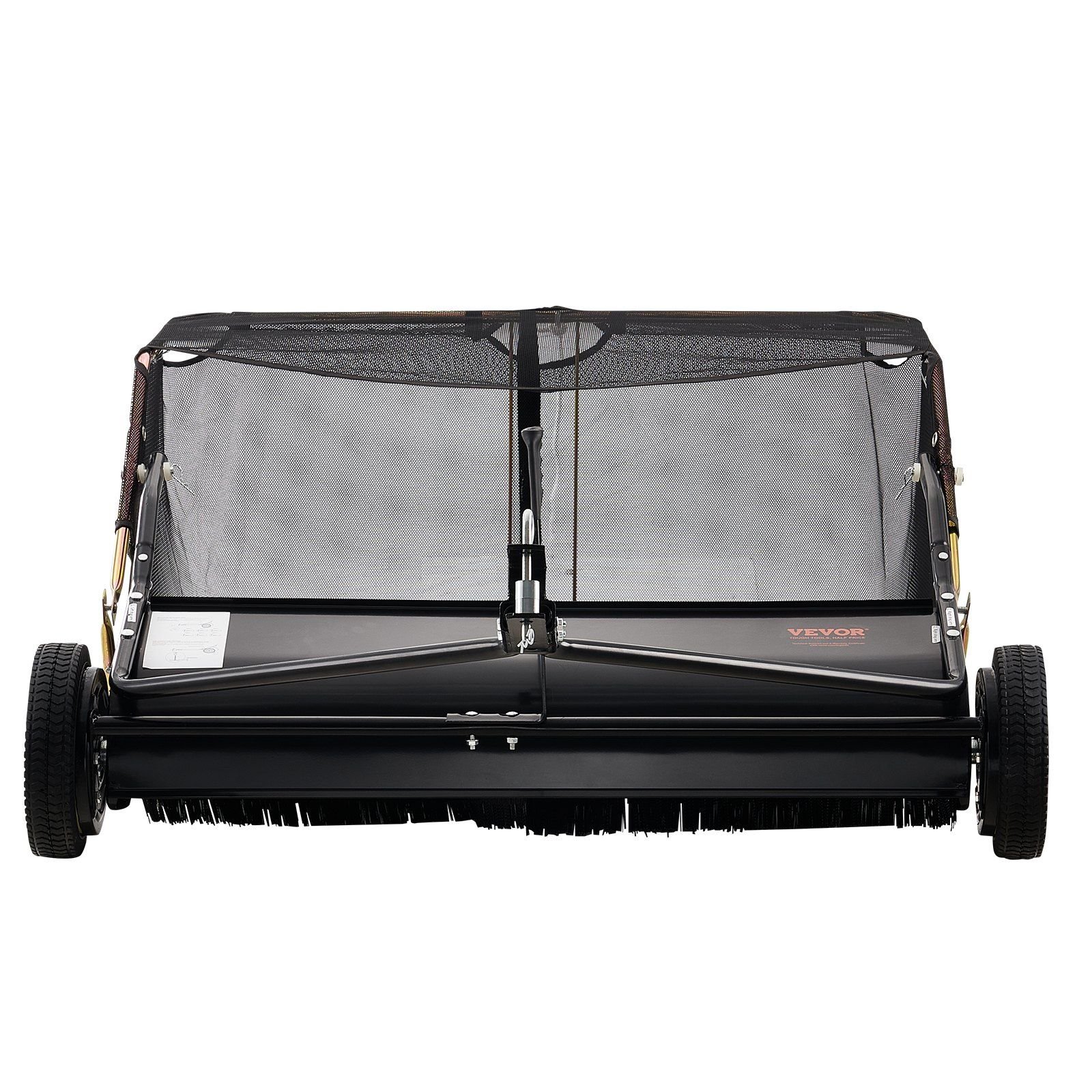VEVOR 42 Inch Lawn Sweeper Tow Behind, 12 cu.ft. Large Pull Behind Grass Sweeper, Heavy Duty Leaf & Grass Collector with Dumping Rope Design