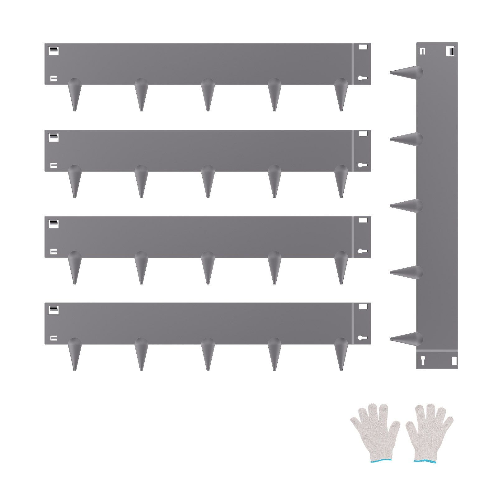 Steel Landscape Edging 5 Packs 39x5in Rust-Resistant Edging Border Dark Gray