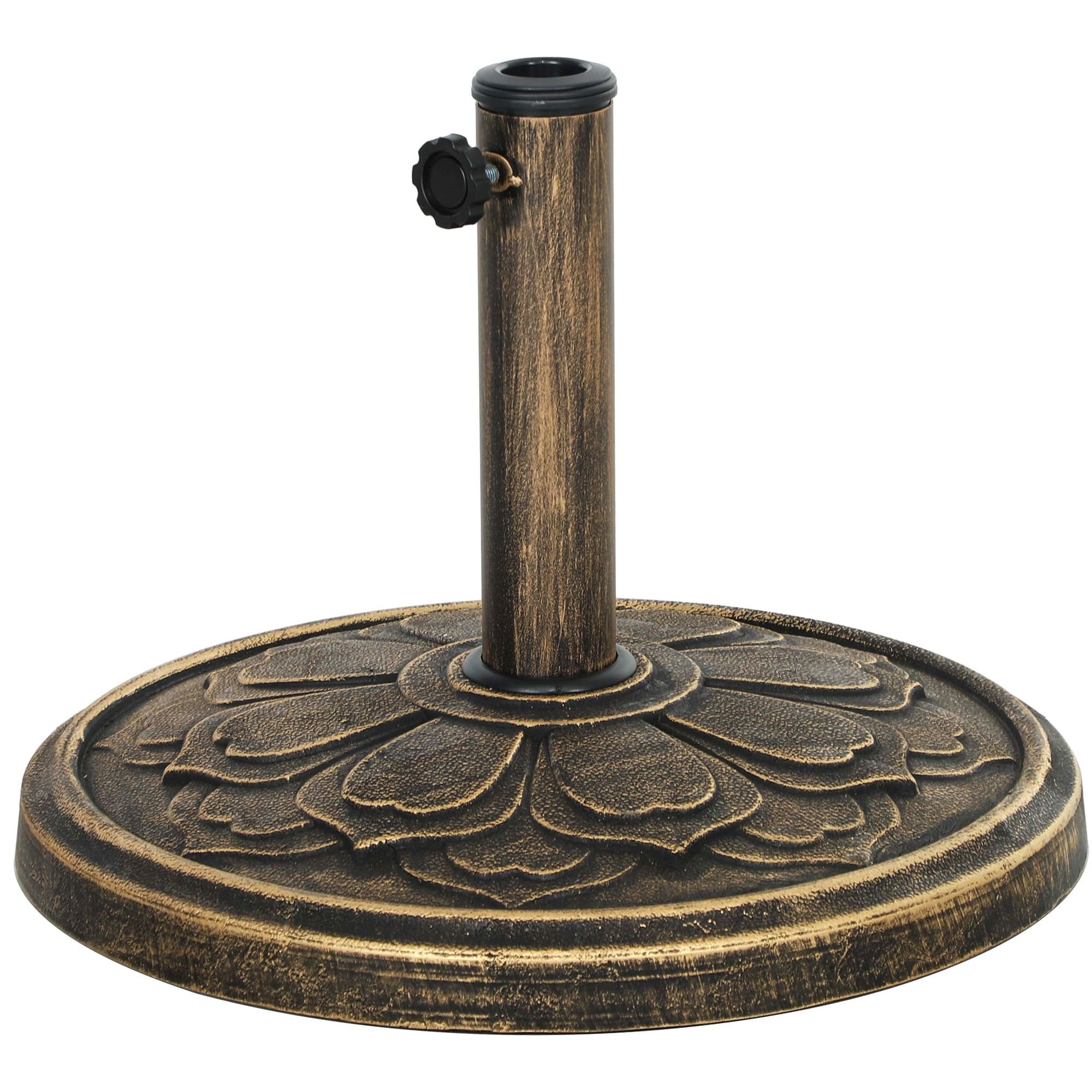 Round Patio Umbrella Base, 26 lbs Resin Outdoor Umbrella Stand Base, Patio Umbrella Stand for 1.3"/1.5"/1.9" Umbrella Poles for Outdoor, Lawn