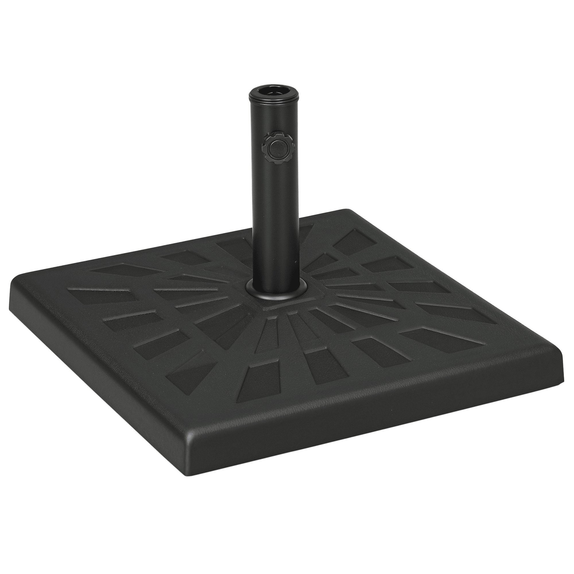 Outsunny 42lbs Resin Patio Umbrella Base, 20" Square Outdoor Umbrella Stand Holder for Parasol Poles 1.26", 1.5", and 1.9" Dia, Black
