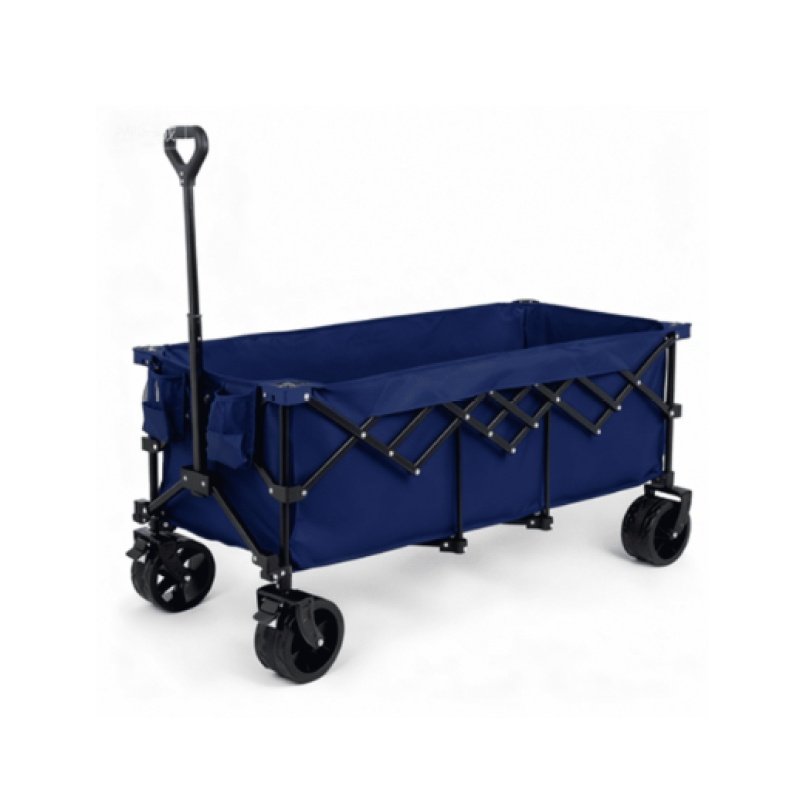 300L Folding Wagon Cart With 440lb Capacity, Big 7  All-Terrain Wheels & Drink Holders (Option: Blue)