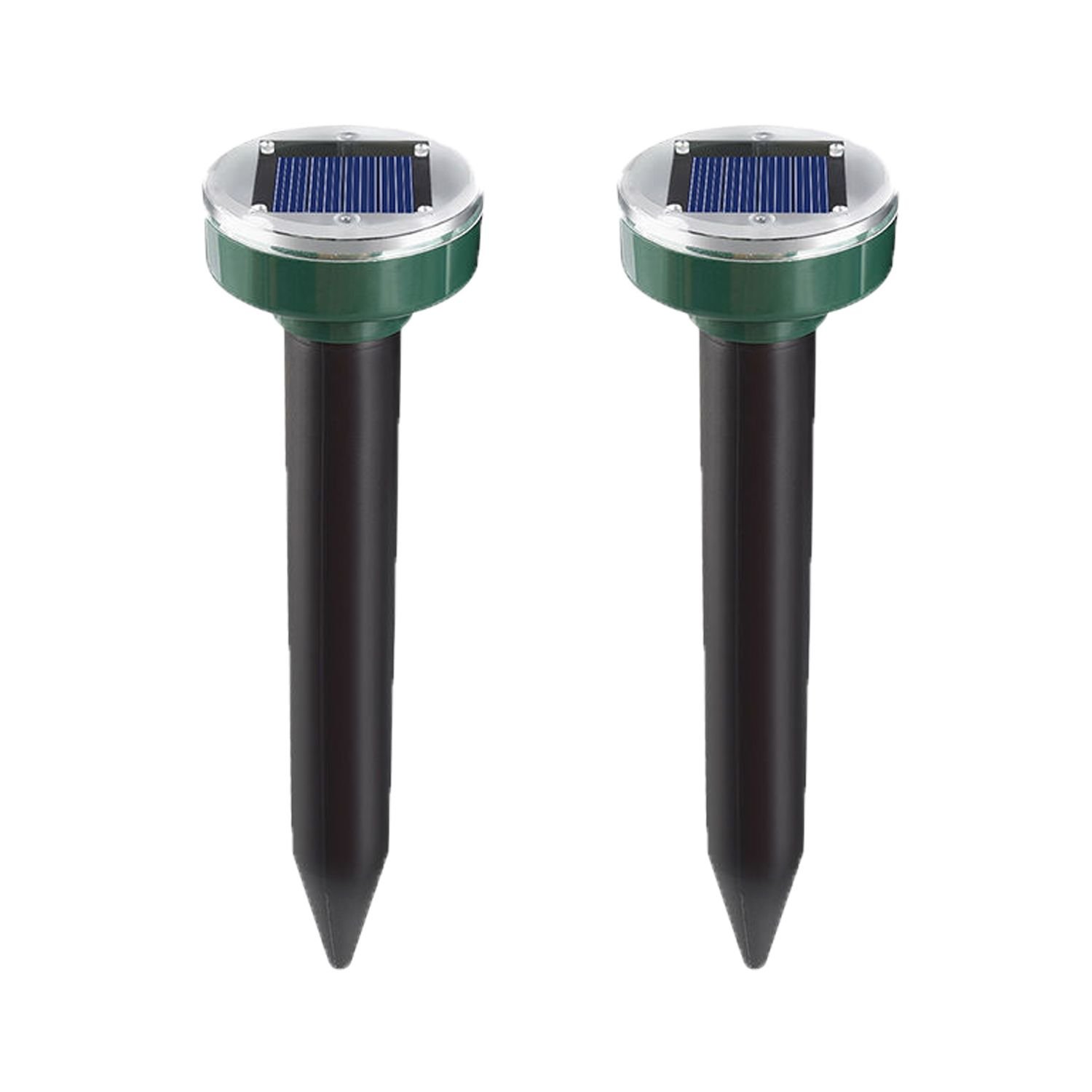 2pcs Mole Repellent Stakes; Solar Mole Repellent Ultrasonic; Ultrasonic Solar Powered; Ip65 Waterproof Sonic Repeller Stakes For Groundhog; Vole; (Items: Round)