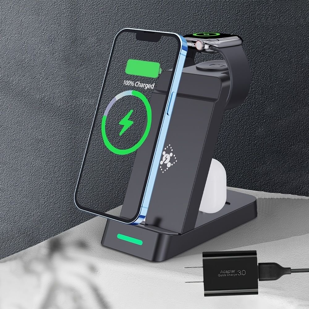 3 In 1 Multifunctional Wireless Charger; Charging Station For; iPhone/iWatch/AirPods (Color: White)