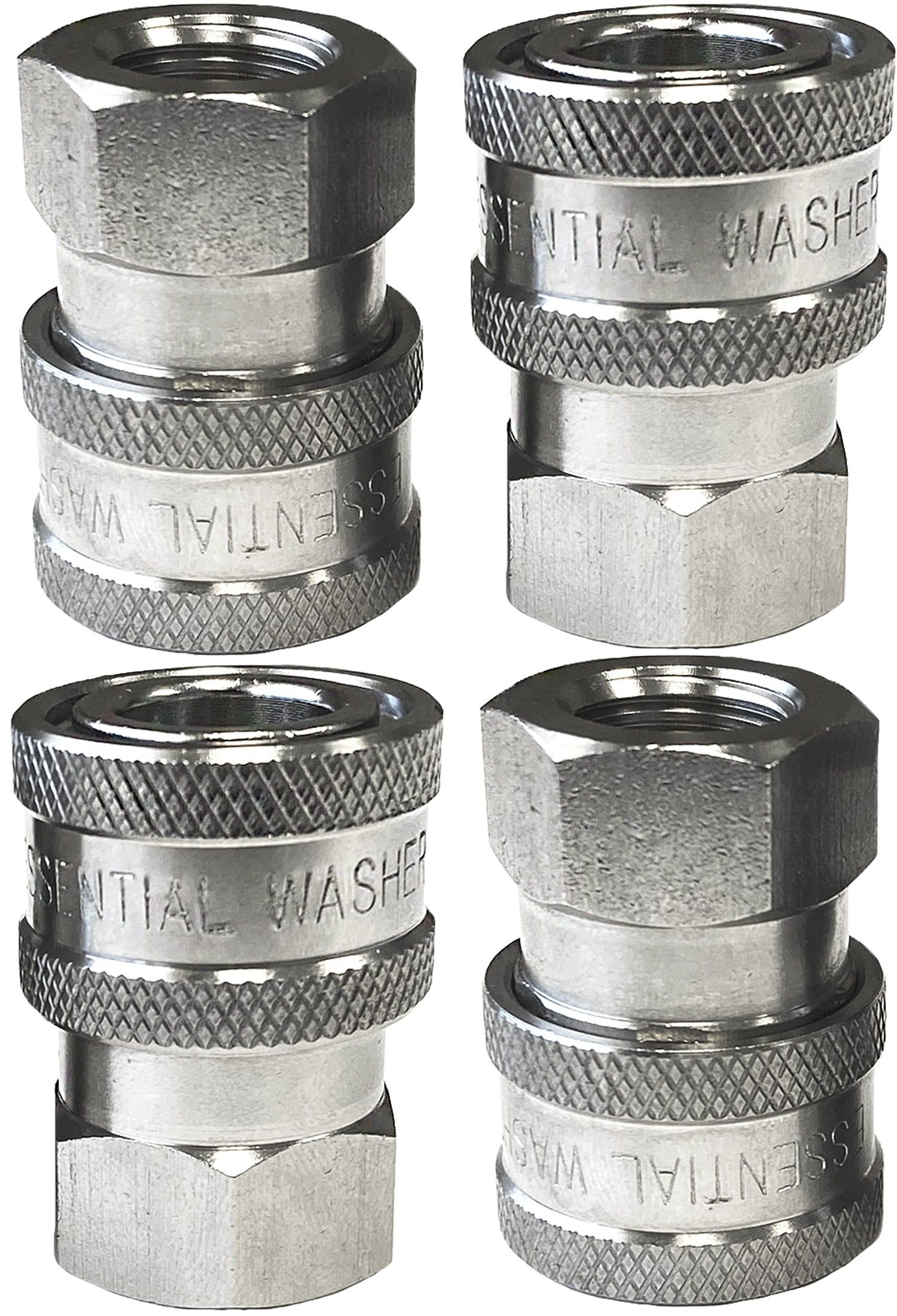 Pressure Washer Stainless Steel 1/4' Quick Connect Female NPT Fittings (Amount in Packs: Set Of 4)