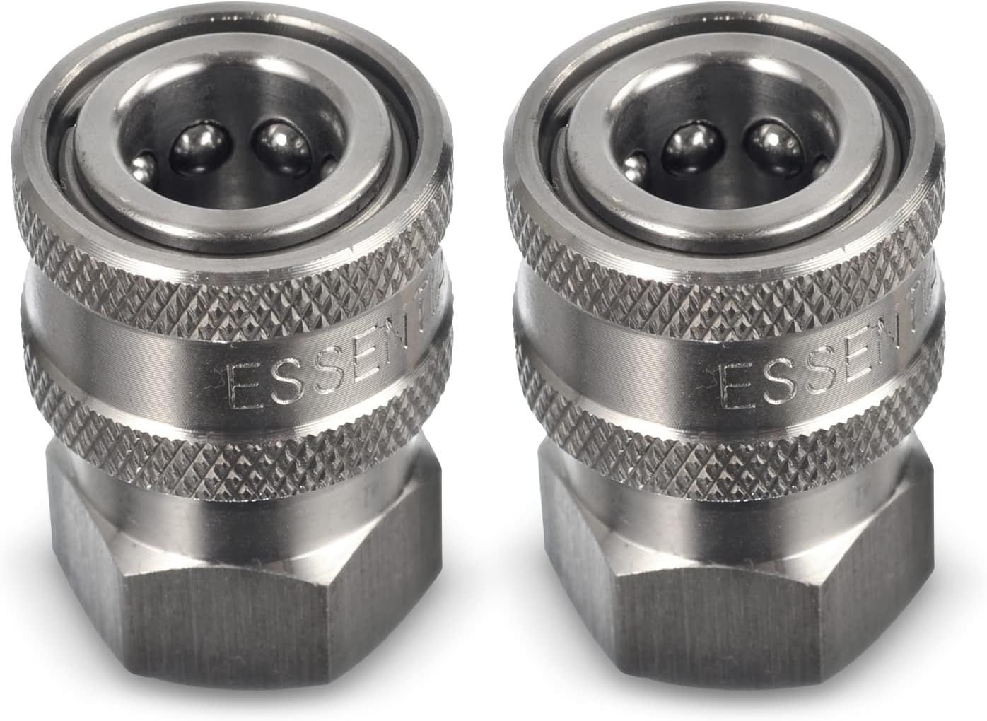 Pressure Washer Stainless Steel 1/4' Quick Connect Female NPT Fittings (Amount in Packs: Set Of 2)