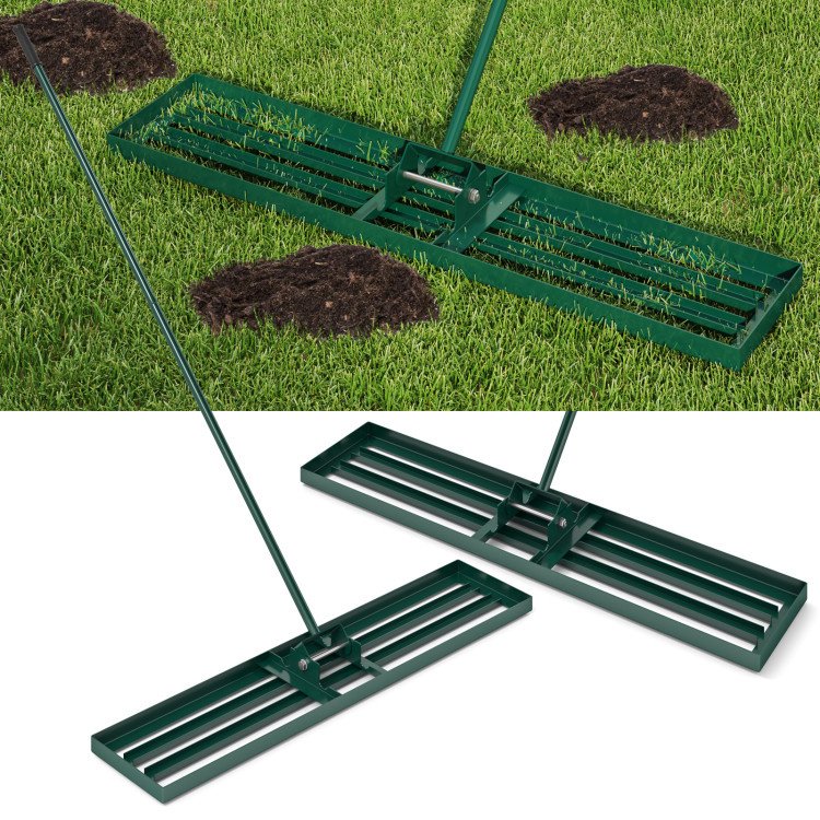 Lawn Leveling Rake 46 x 10 Inch Heavy Duty Lawn Level Tool for Soil (Select: 46 x 10 Inch, Color: Green)